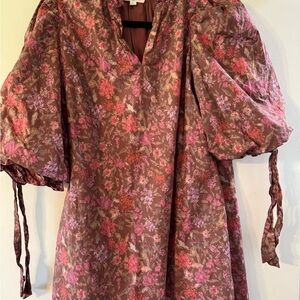 Entro Floral Dress with Puff Sleeves